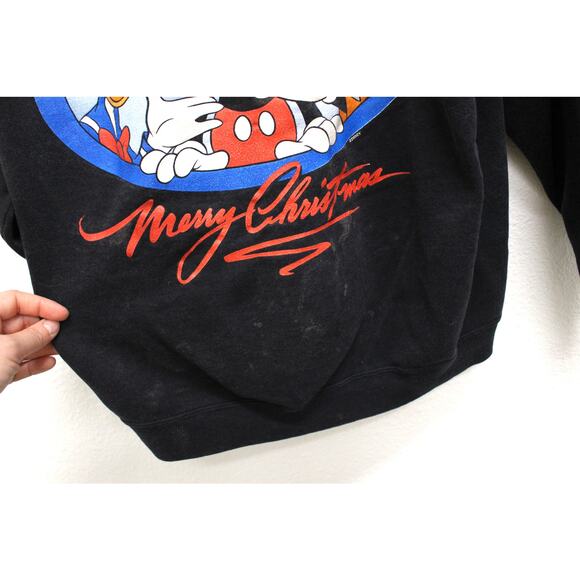 Vintage Mickey Mouse Donald Duck Goofy Christmas Sweatshirt Large - Picture 3 of 9